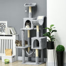 Albero Tiragraffi 55x49x177 cm con 2 Casette Grigio e Bianco