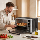 Fornetto Elettrico Ventilato 32 L 1500 W 52,8x38x35 cm con Controllo Temperatura Girarrosto e Timer Nero      