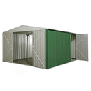 Casetta Box da Giardino in Lamiera di Acciaio Porta Utensili 360x430x210 cm Enaudi Verde