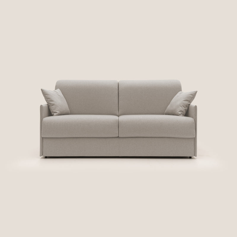 Divano Letto 3 Posti 189x96x96 cm Evans in Tessuto Panna