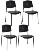 Set 4 Sedie 52x52xH79 cm in Polipropilene Mars Nero