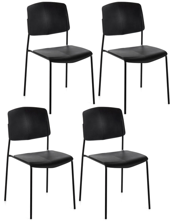 acquista Set 4 Sedie 52x52xH79 cm in Polipropilene Mars Nero