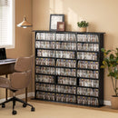 Mobile Porta CD a 8 Livelli 145x24x126,3 cm con 18 Ripiani Regolabili e 24 Scomparti per 1032 CD o 594 DVD in Truciolato Nero      