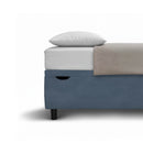 Letto Singolo Contenitore Imbottito Microfibra Blu BoxMax Testata Soft Varie Misure