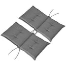 Set 2 Cuscini per Serdie da Giardino 100x48 cm con Schienale Alto in Poliestere Grigio Scuro