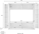 Parete Attrezzata Soggiorno 260x30x180 cm Maruska n°2 Bianco Lucido 