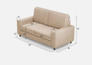 Divano 2 Posti 168x85x85 cm Sakar in Tessuto Beige
