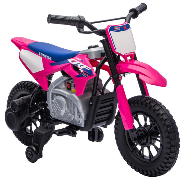 acquista Moto Elettrica per Bambini 3+ Anni Licenza Honda CRF 450R 104x55x67 cm 12 V con Batteria al Litio e Sospensioni in ABS Rosa