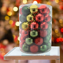 Set 34 Palle di Natale Ø8 cm in 4 Fantasie con Brillantini Multicolore      