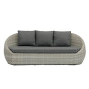 Set 4 Pezzi Salotto da Giardino 5 Posti Santorini Plus con Divano 2 Poltrone e Tavolino in Polyrattan Grigio  