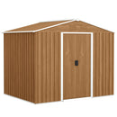 Casetta da Giardino 236x174x190 cm con Porte Scorrevoli in Lamiera di Acciaio Marrone      