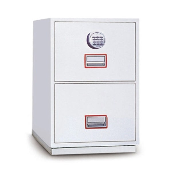 sconto Technomax Feuerfester Aktenschrank Elektronisches Schloss 2 Schubladen - 787X528X675Mm