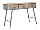 Console Bronxs 118x45,5x80,5 cm in Ferro e Legno di Abete Nero e Grigio