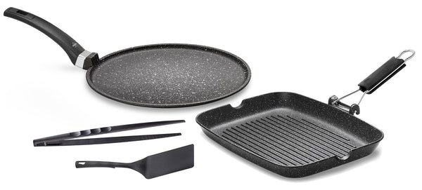 online Set 4-teilige Grillplatte + Mehrzweckplatte aus Olympia Hard Cook Antihaft-Aluminiumdruckguss