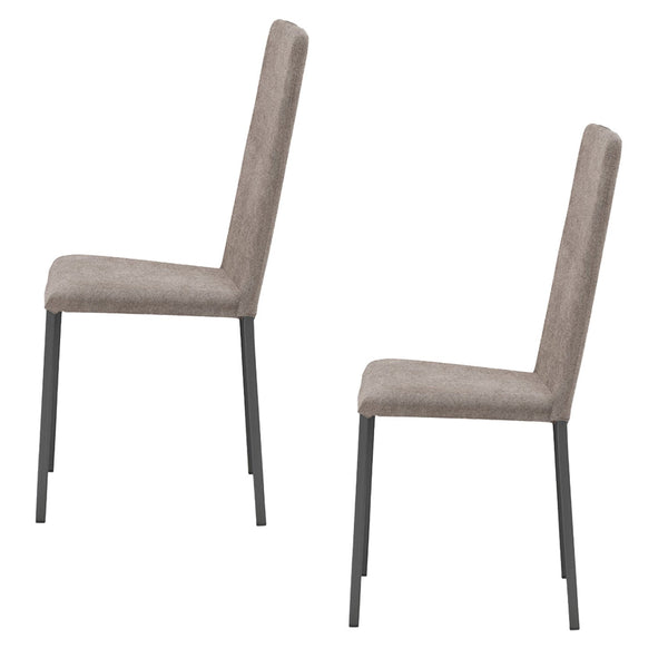 acquista Set 2 sedie Imbottite 45x50x96 cm in Tessuto Ddenver Betty New Fango