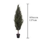 Cipresso Artificiale con Vaso Altezza 137 cm Verde