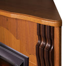 Camino Elettrico da Pavimento ad Angolo 88,2x95x47,3 cm Effetto Fiamma 2000W Clasic & Galileo gold Noce