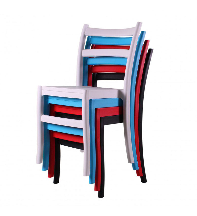 Set 4 Sedie da Giardino in Polipropilene Vandi Turchese