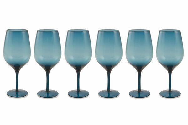 Set 6 Glaskelche Ø7x25 cm Villa d'Este Home Tivoli Happy Hour Blau sconto