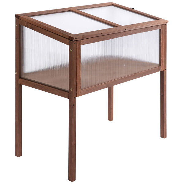 Mini-Gartengewächshaus 90 x 50 x 93 cm aus braunem Holz acquista