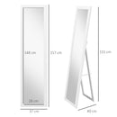 Specchio con Cornice con Piedini e Ganci per Utilizzo a Muro o a Parete 37x40x155 cm  in MDF 