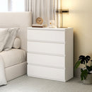 Cassettiera 80x39x95 cm 4 Cassetti Moderna senza Maniglie per Camera e Soggiorno in Legno Ingegnerizzato Bianco      