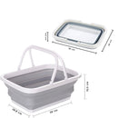 Bacinella Contenitore Salvaspazio 9 Litri Pieghevole Multiuso con Manici Grigio