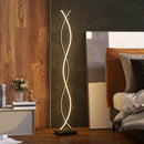 Lampada da Terra LED a Doppia Spirale 25x20x144 cm con Luminosità Regolabile Interruttore a Pedale Nero      