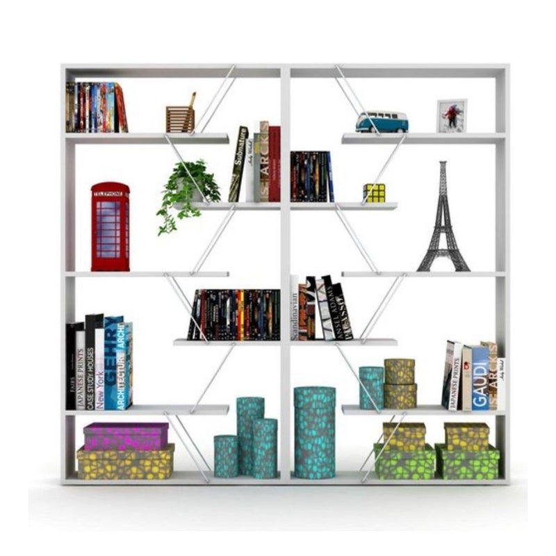 Libreria Tars bianca 84x24x157H cm