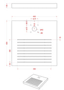 Base Quadrata 40x40x4 cm per Fontane con Ghiera Piccola in Cemento Belfer 42/BSE/8 Grigio