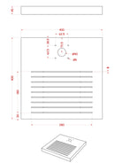Base Quadrata 40x40x4 cm per Fontane con Ghiera Piccola in Cemento Belfer 42/BSE/8.T Tortora