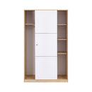 Armadio 2 Ante Scorrevoli 120x48x200 cm in Legno Rovere e Bianco