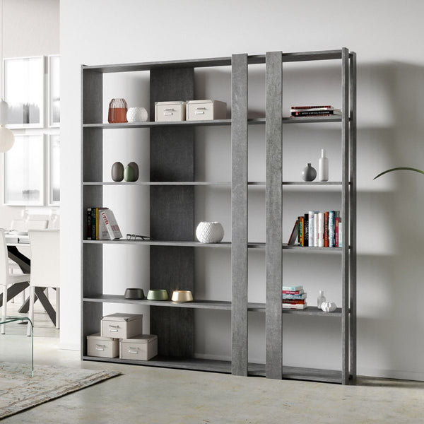 sconto Libreria Moderna 5 Ripiani 178x36x204 cm in nobilitato Grigio