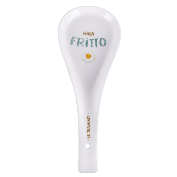 prezzo Poggiamestolo Fritto 26,5x10x3 cm in New Bone China VdE Tivoli 1996 Le Travisate Bianco