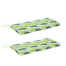 Set 2 Cuscini per Dondolo e Panchine 120x50x5 cm in Poliestere Verdi