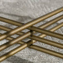 Tavolino da Caffè con Piano in Vetro Temperato Ø85x41 cm Base in Metallo Nero e Oro