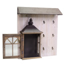 Appendino in legno 6 posti con lanterna marrone cm 55,5x65x15,5