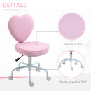 Sedia Poltrona Operativa da Cameretta a Forma di Cuore Rosa