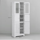 Mobile Colonna Bagno 60x30x170,5 cm con 3 Armadietti Bianco   