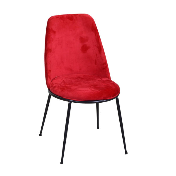 sconto Sedia Kiev 49x56xh44/85 cm in Tessuto Velluto Rosso/Nero