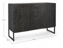 Credenza 2 Ante 3 Cassetti Dorset in Acciaio