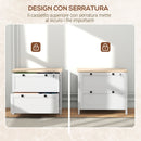 Armadietto Portadocumenti con 2 Cassetti per Documenti A4 con Chiavi 76x40x76 cm Bianco 