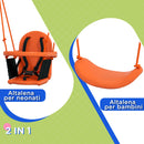 Altalena da Giardino 2 in 1 per Neonati e Bambini da 6 Mesi a 8 Anni Arancione e Blu    