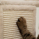 Albero per Gatti 60x50x206A cm con 4 Pali Graffiatoi Cesti Amache per 1-3 Gatti 6 kg in Peluche e Sisal Beige      