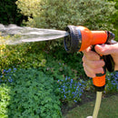 Avvolgitubo da Giardino 44,5x23,5x42 cm Staffaggio a Parete e Maniglia di Trasporto Tubo 30m 