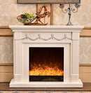 Camino Elettrico da Pavimento 102x120x33 cm Effetto Fiamma 1500W Olivia Bianco