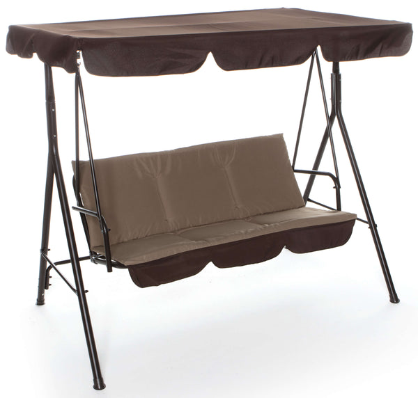 3-Sitzer-Gartenschaukel in Iron Taddei Roma Striped Brown sconto