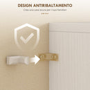 Credenza Cucina 60x35x180 cm con 2 Armadietti e un Cassetto Mensole Regolabili e Ante in Vetro in Legno Bianco      