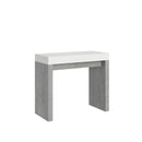 Consolle Allungabile 90-300x40x77 cm in Nobilitato Bianco e Grigio