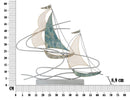 Scultura Regata 64x8,9x60 cm in Ferro Multicolor